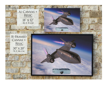 SR-71 Blackbird - Mach 3.2 Canvas | INCLUDES: Titanium SR-71 Relic