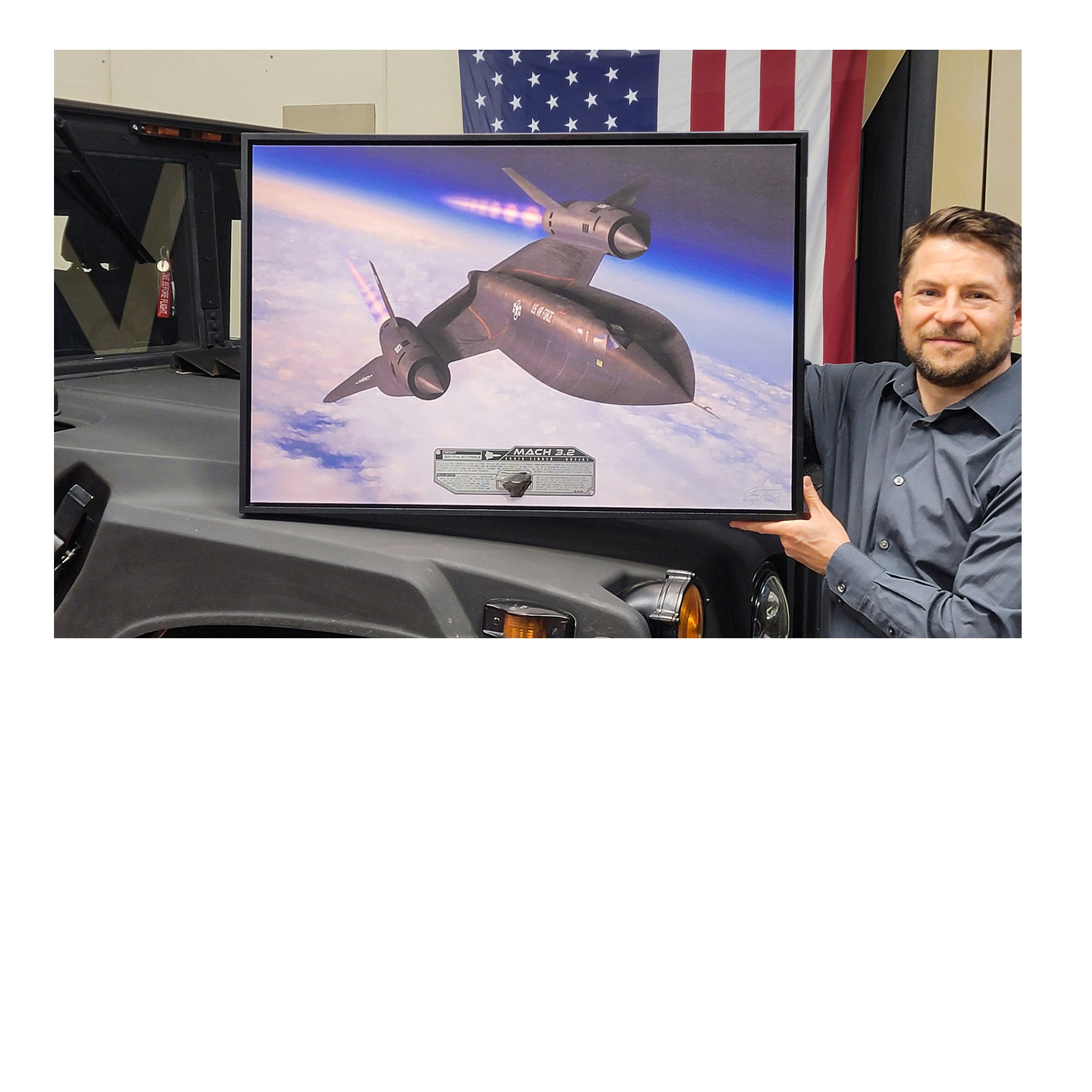 SR-71 Blackbird - Mach 3.2 Canvas | INCLUDES: Titanium SR-71 Relic
