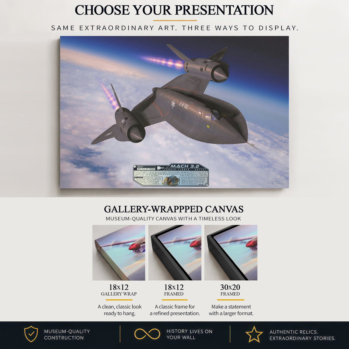 Gallery-wrapped canvas artwork