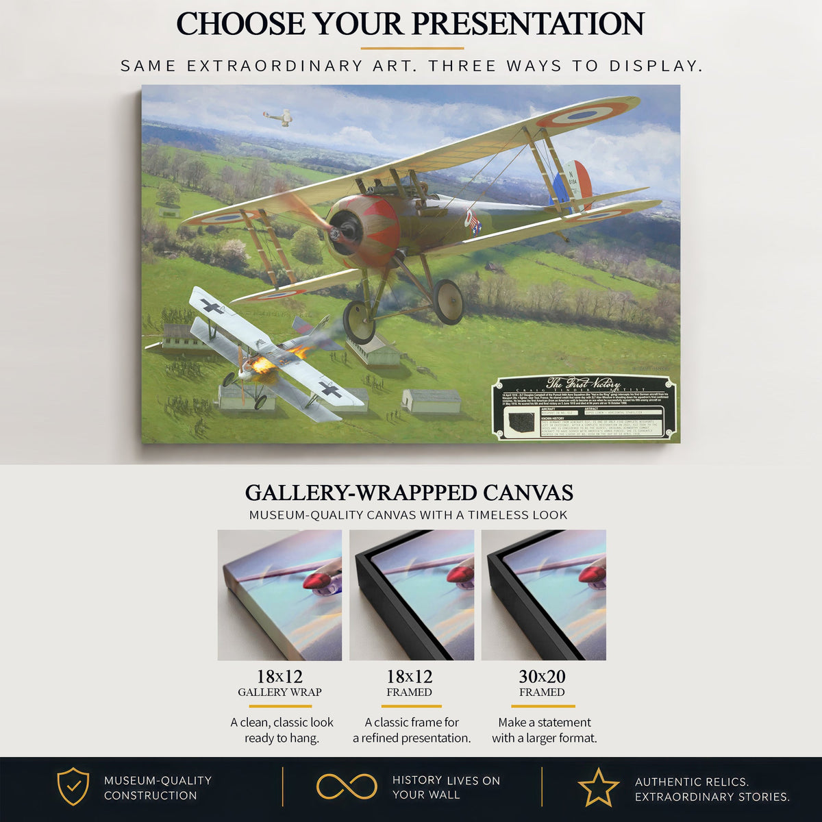 Gallery-wrapped canvas artwork