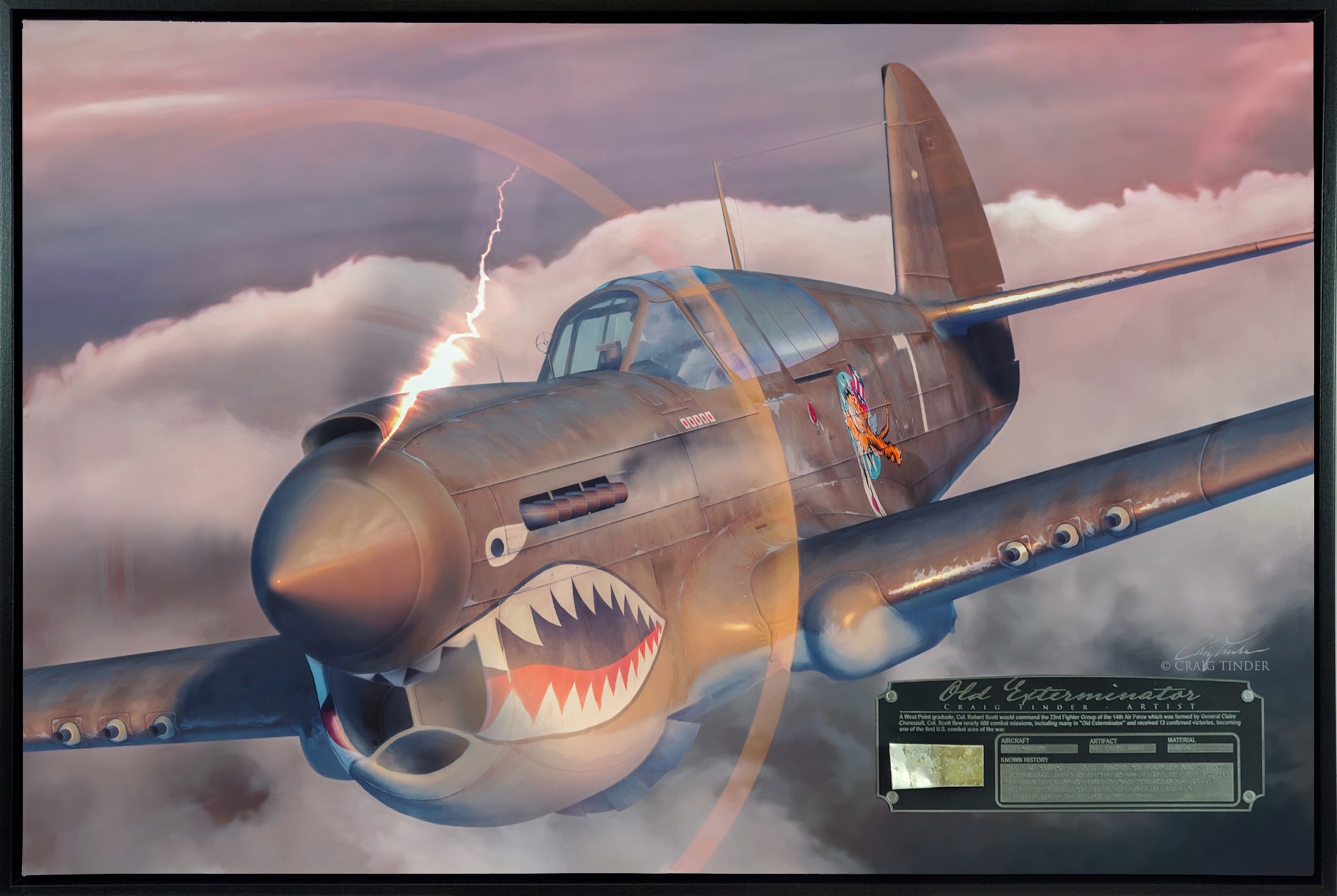 Old Exterminator -  P-40E Warhawk Canvas with P-40E Relic