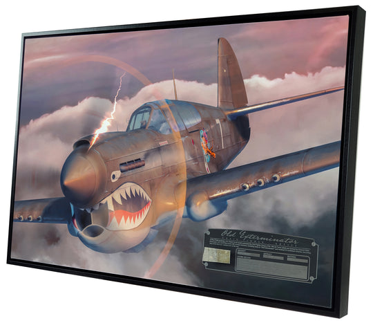 Old Exterminator -  P-40E Warhawk Canvas with P-40E Relic