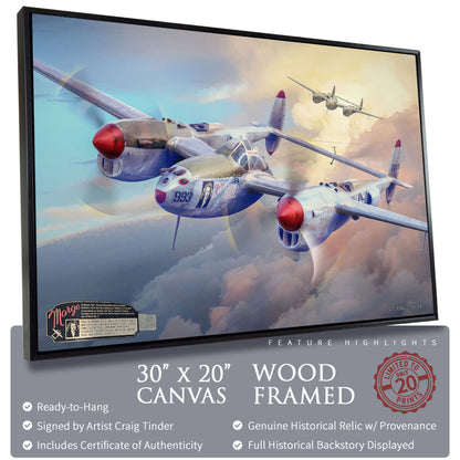 P-38 Lightning - Richard Bong "Marge" Canvas | INCLUDES: Internal Aluminum Fragment