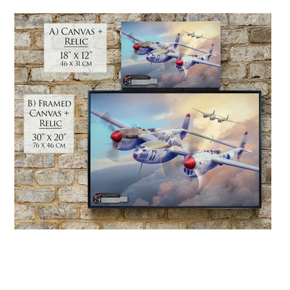 P-38 Lightning - Richard Bong "Marge" Canvas | INCLUDES: Internal Aluminum Fragment