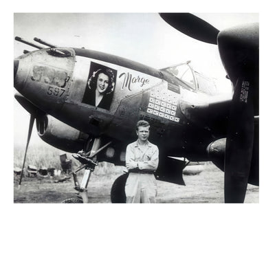 P-38 Lightning - Richard Bong "Marge" historical relic artwork by Craig Tinder