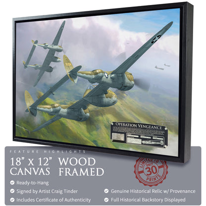 P-38 Lightning - Operation Vengeance Canvas | INCLUDES: Oil Tank Fragment