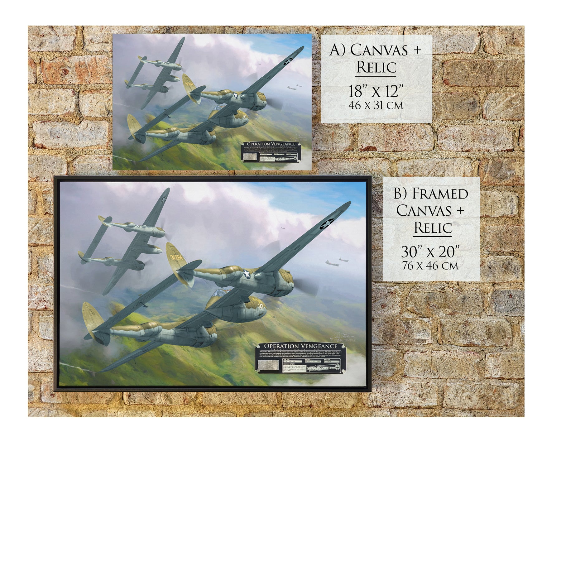 P-38 Lightning - Operation Vengeance Canvas | INCLUDES: Oil Tank Fragment