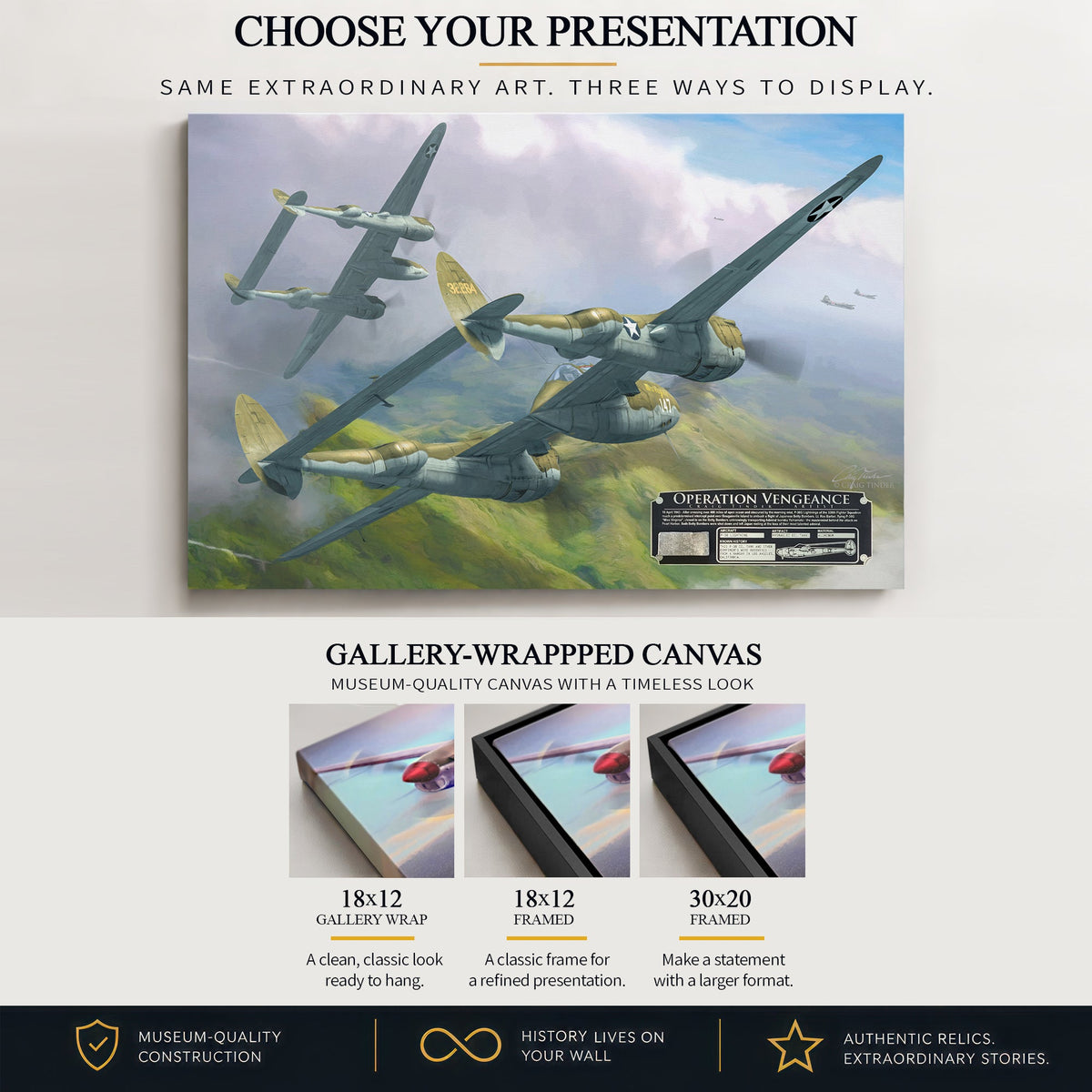 Gallery-wrapped canvas artwork