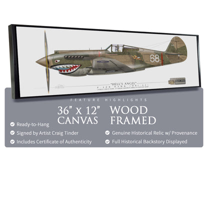 P-40 Warhawk - Flying Tiger Framed Canvas | INCLUDES: Air Intake Relic