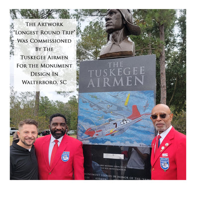 P-51 Mustang - Tuskegee Airmen Red Tails Longest Round Trip Art Print by Craig Tinder