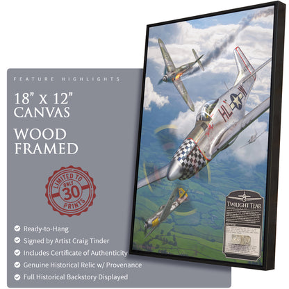 P-51 Mustang - Twilight Tear Canvas | INCLUDES: Wing Fragment