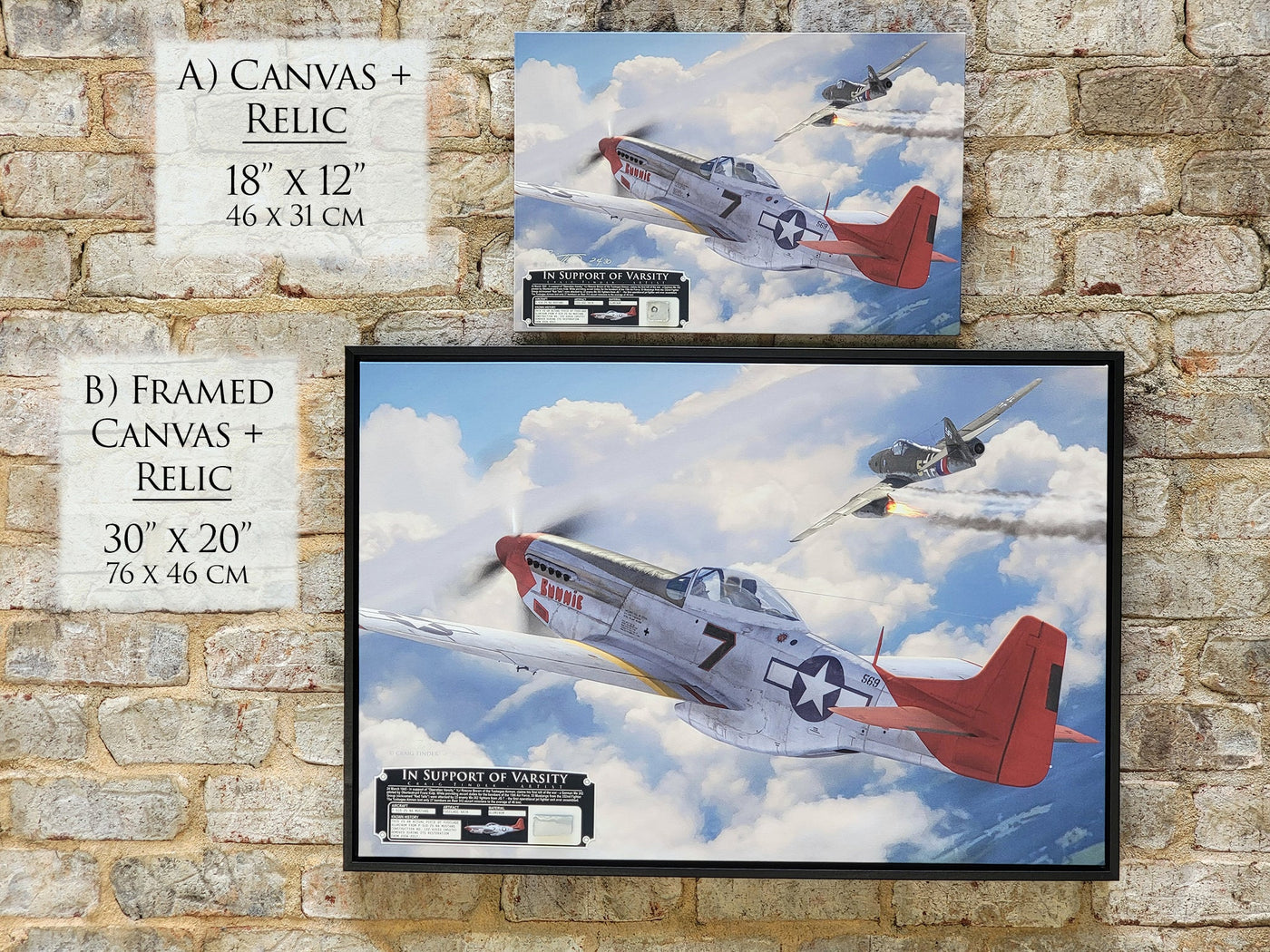 In Support of Varsity - P-51 Mustang Red Tails Aviation Art-Art Print-Aces In Action: The Workshop of Artist Craig Tinder