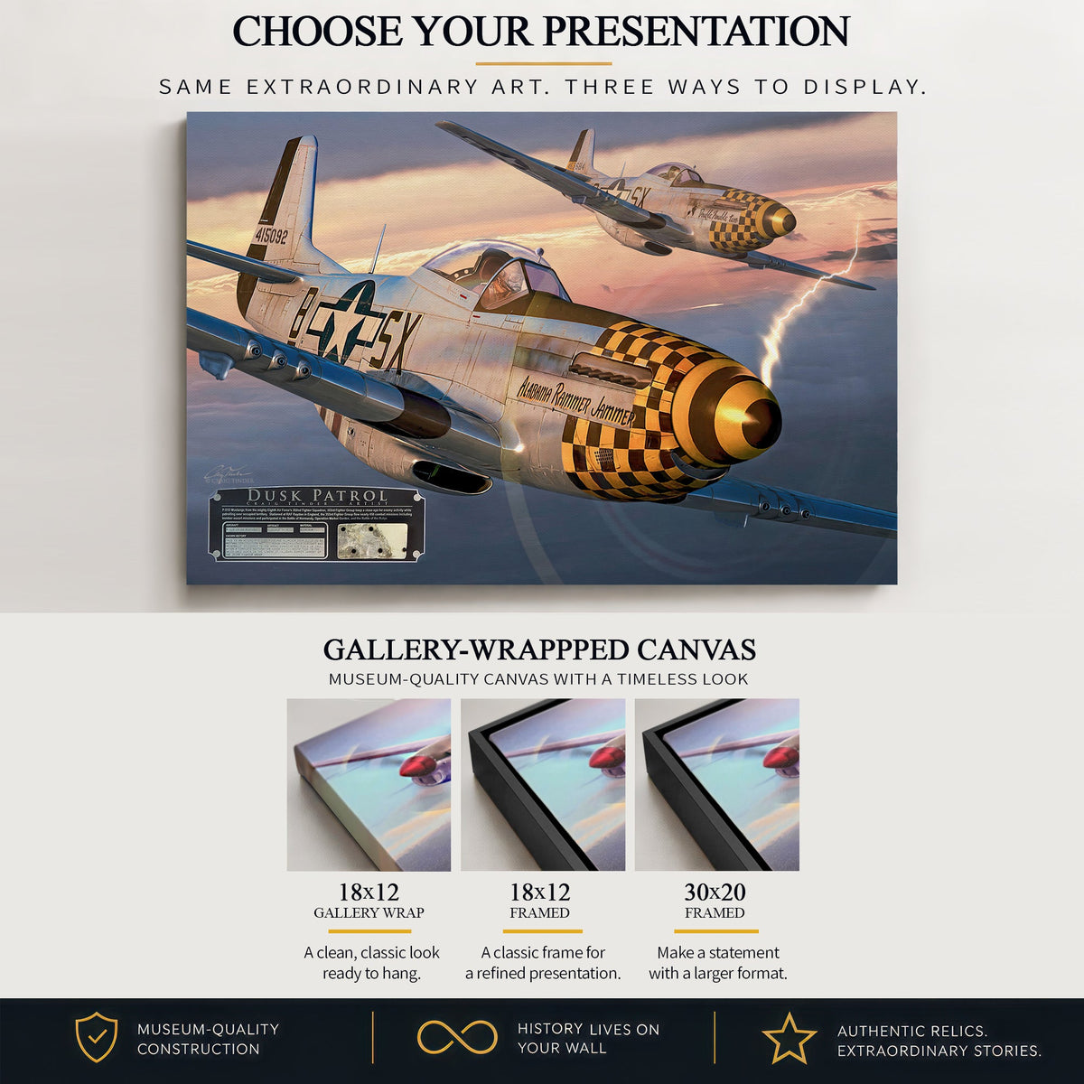 Gallery-wrapped canvas artwork