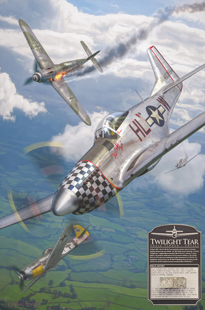 Twilight Tear - P-51D Mustang Canvas | INCLUDES: Wing Fragment