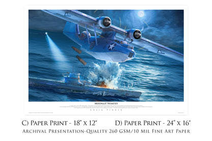 Moonlit Nemesis - PBY-5A Catalina Canvas | INCLUDES: Control Surface Fabric Piece