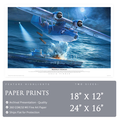 PBY Catalina - Moonlit Nemesis Canvas | INCLUDES: Control Surface Fabric Piece