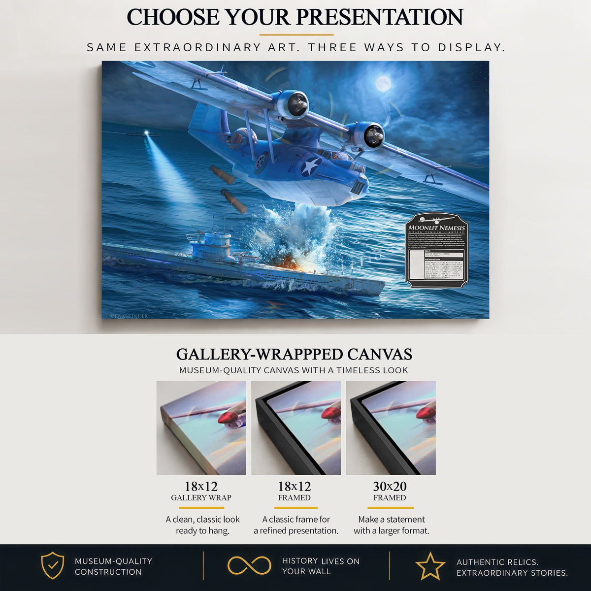 Gallery-wrapped canvas artwork