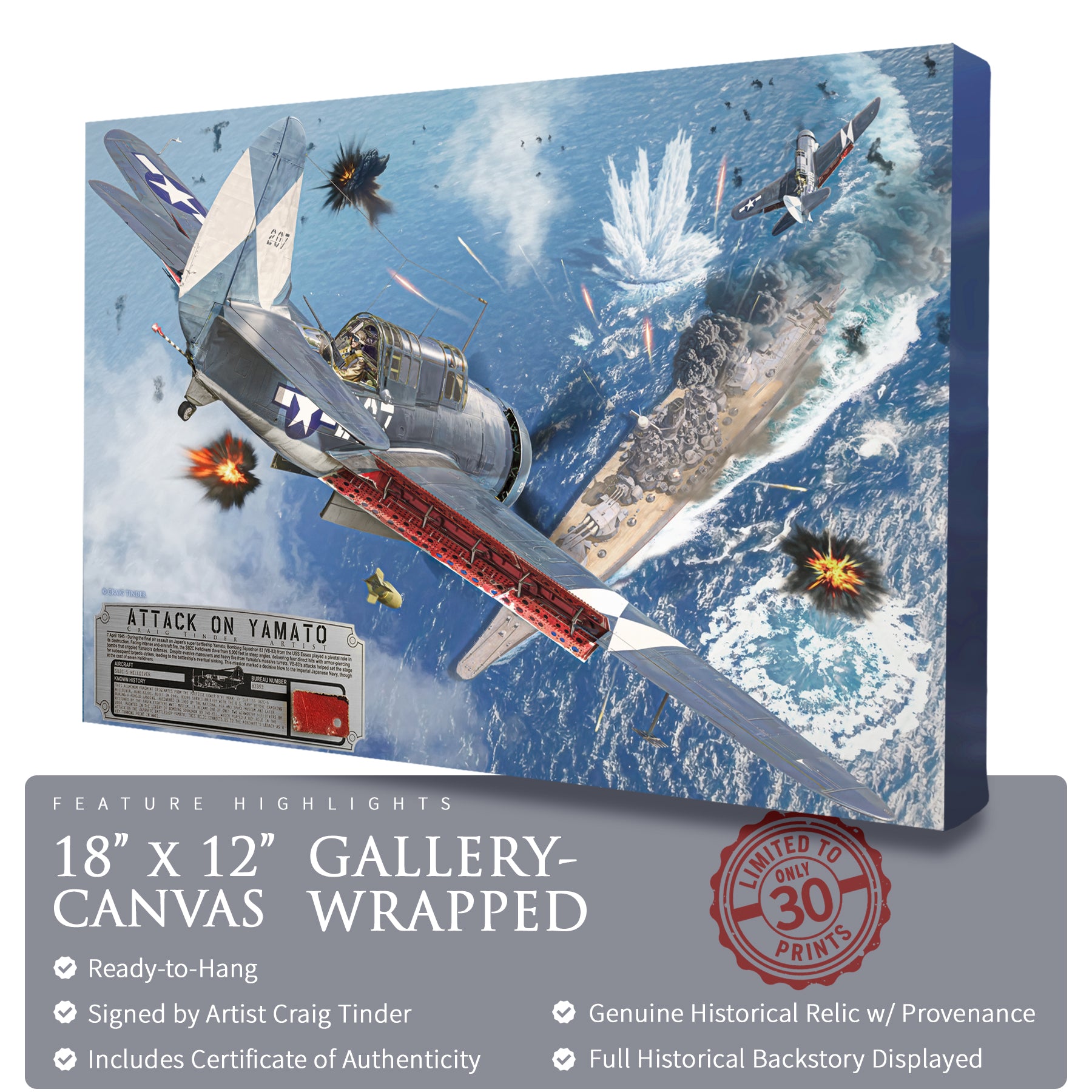 SB2C Helldiver - The Attack on Yamato Canvas | INCLUDES: Dive Brake Fragment