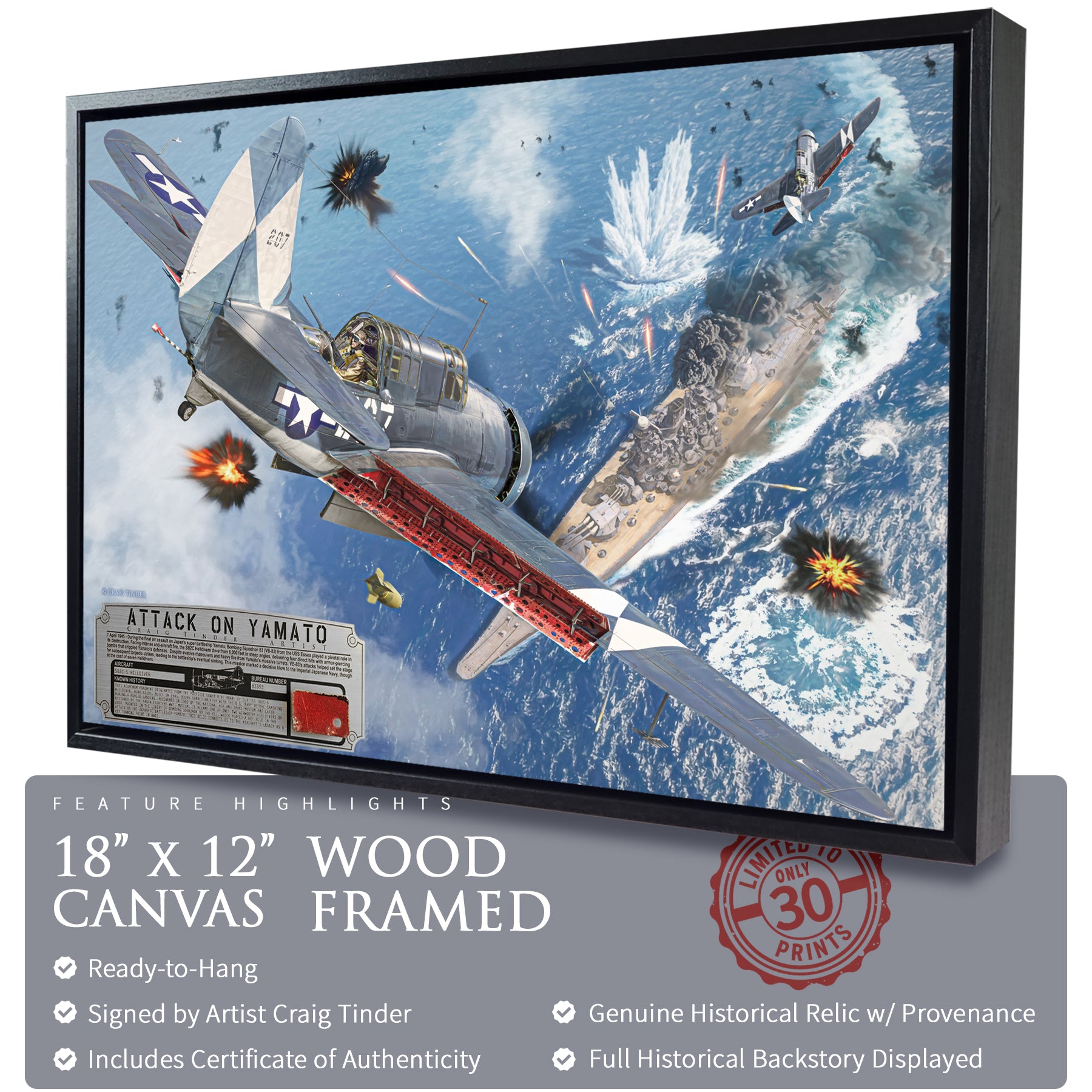SB2C Helldiver - The Attack on Yamato Canvas | INCLUDES: Dive Brake Fragment