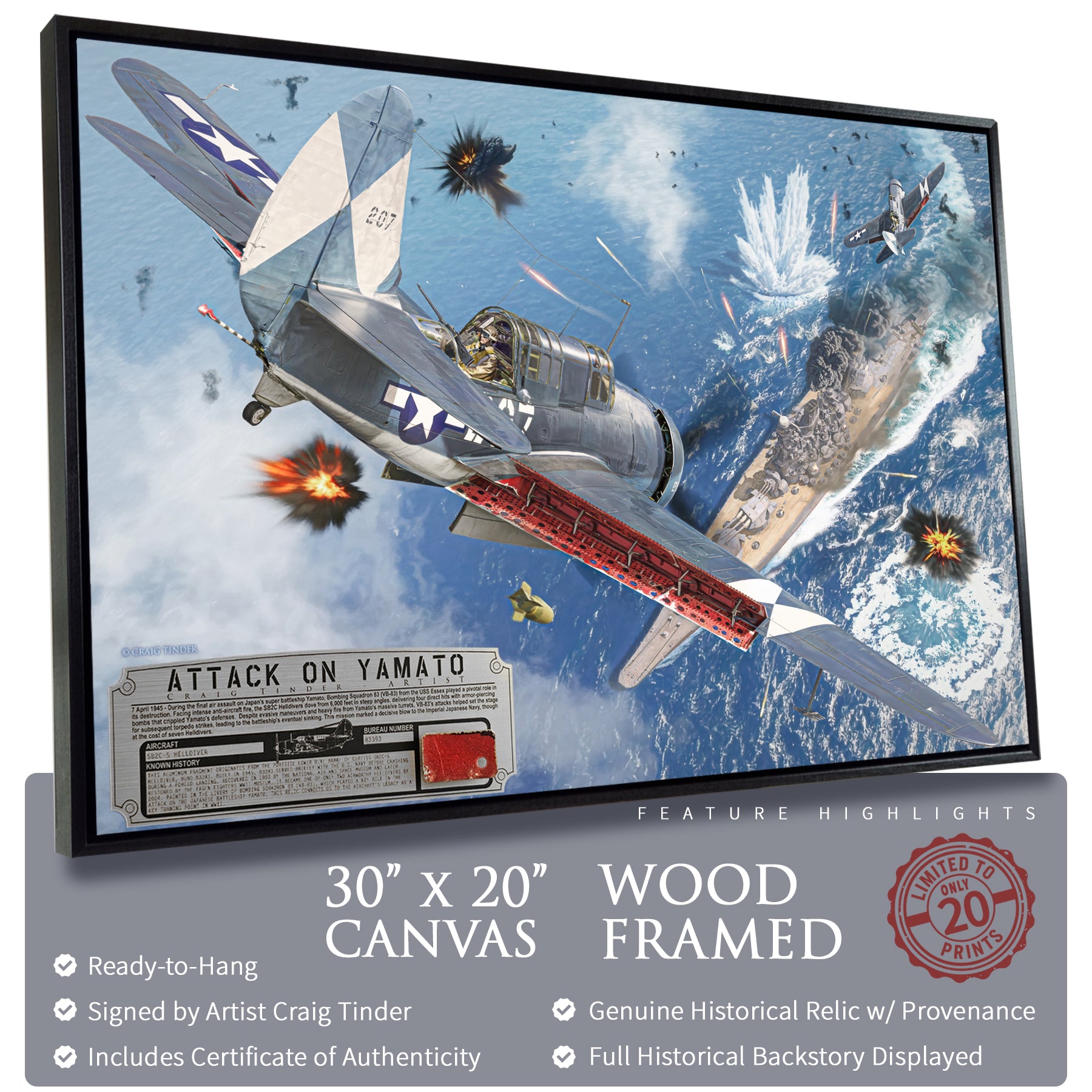 SB2C Helldiver - The Attack on Yamato Canvas | INCLUDES: Dive Brake Fragment