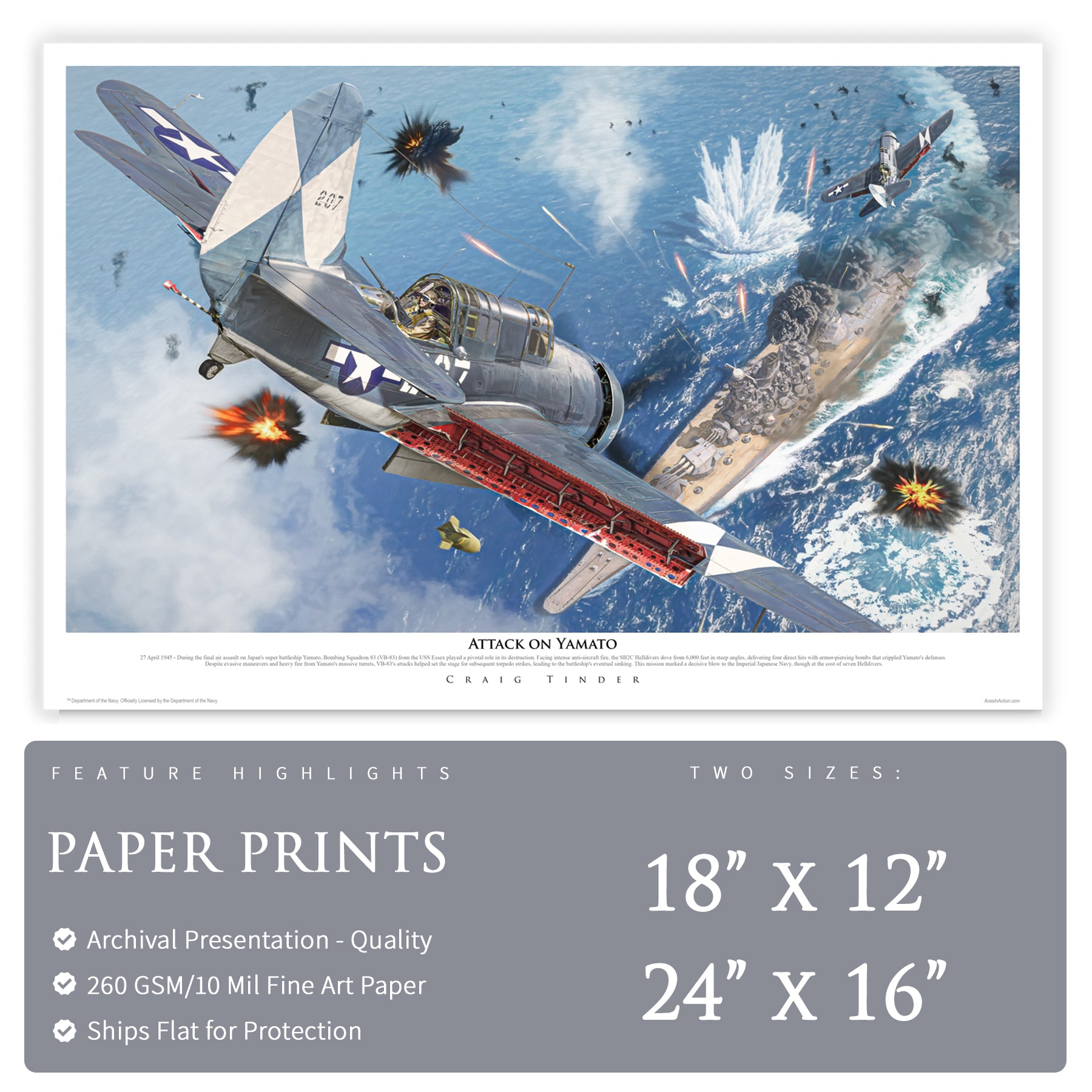 SB2C Helldiver - The Attack on Yamato Canvas | INCLUDES: Dive Brake Fragment