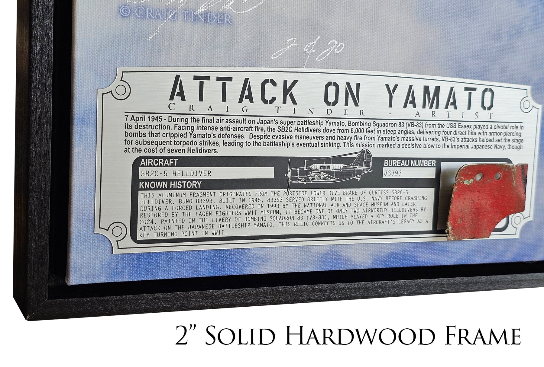 The Attack on Yamato - SB2C Helldiver Canvas | INCLUDES: Dive Brake Fragment