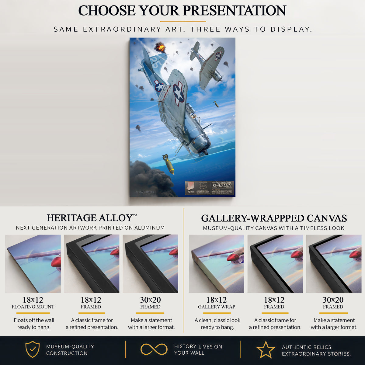 SBD Dauntless - Dauntless Over Kwajalein | INCLUDES: Dive Brake Relic