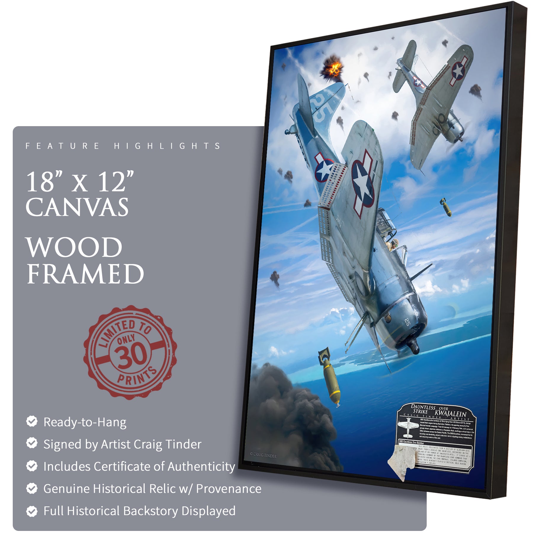 SBD Dauntless - Dauntless Over Kwajalein | INCLUDES: Dive Brake Relic