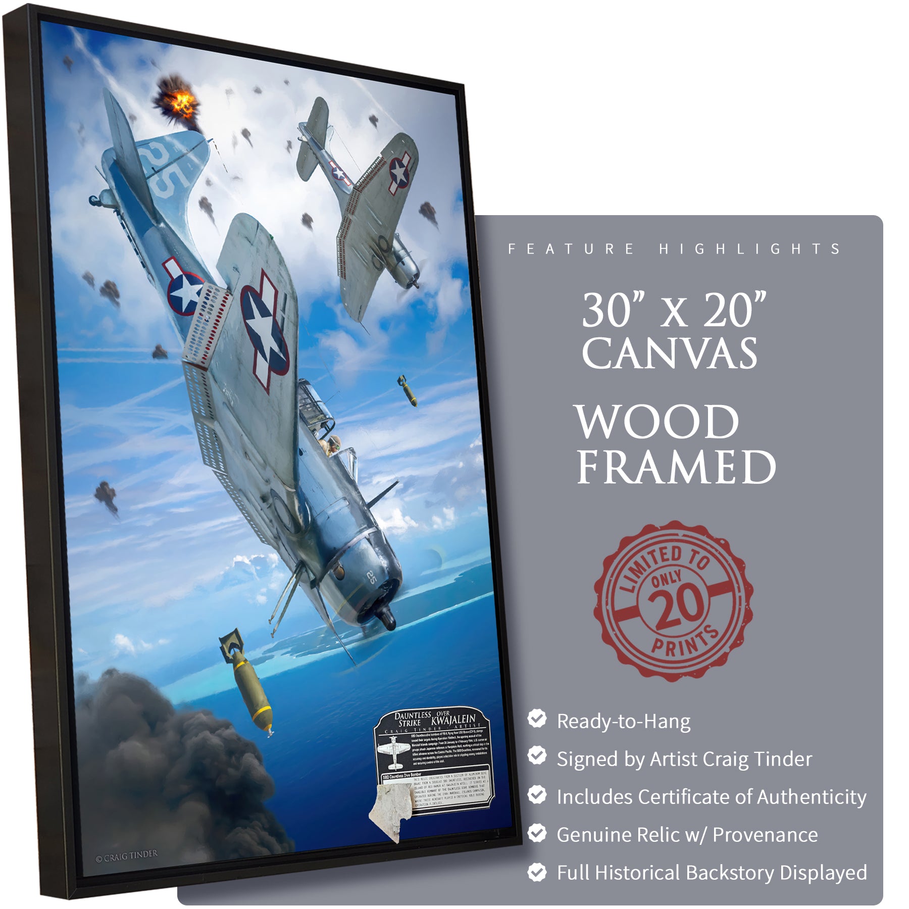 SBD Dauntless - Dauntless Over Kwajalein | INCLUDES: Dive Brake Relic