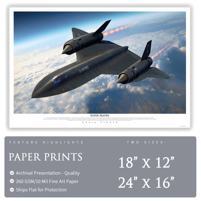 SR-71 Blackbird - Super Skater Canvas | INCLUDES: Titanium SR-71 Relic