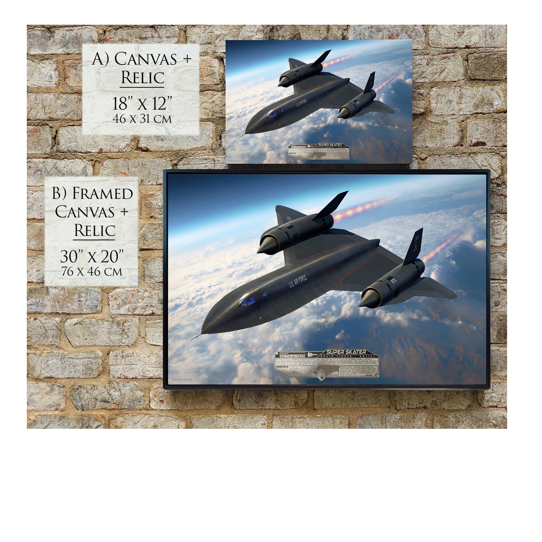 SR-71 Blackbird - Super Skater Canvas | INCLUDES: Titanium SR-71 Relic