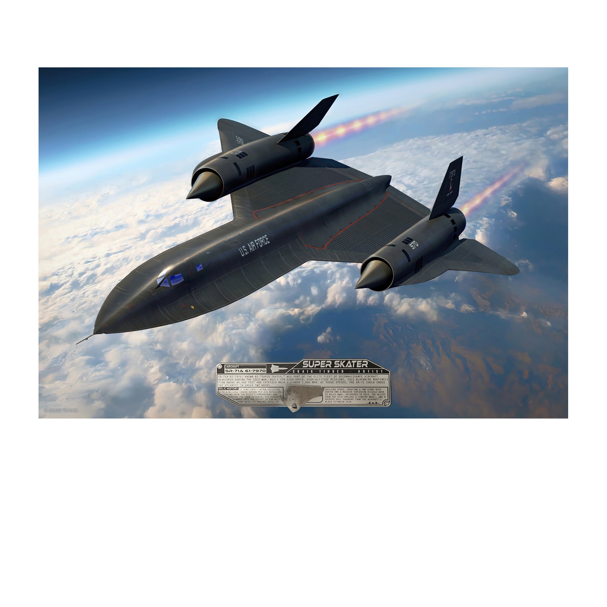 Super Skater - SR-71A Blackbird Canvas | INCLUDES: Titanium SR-71 Relic