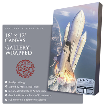 Space Shuttle Columbia - STS-1 Canvas | INCLUDES: Insulation Liner Piece