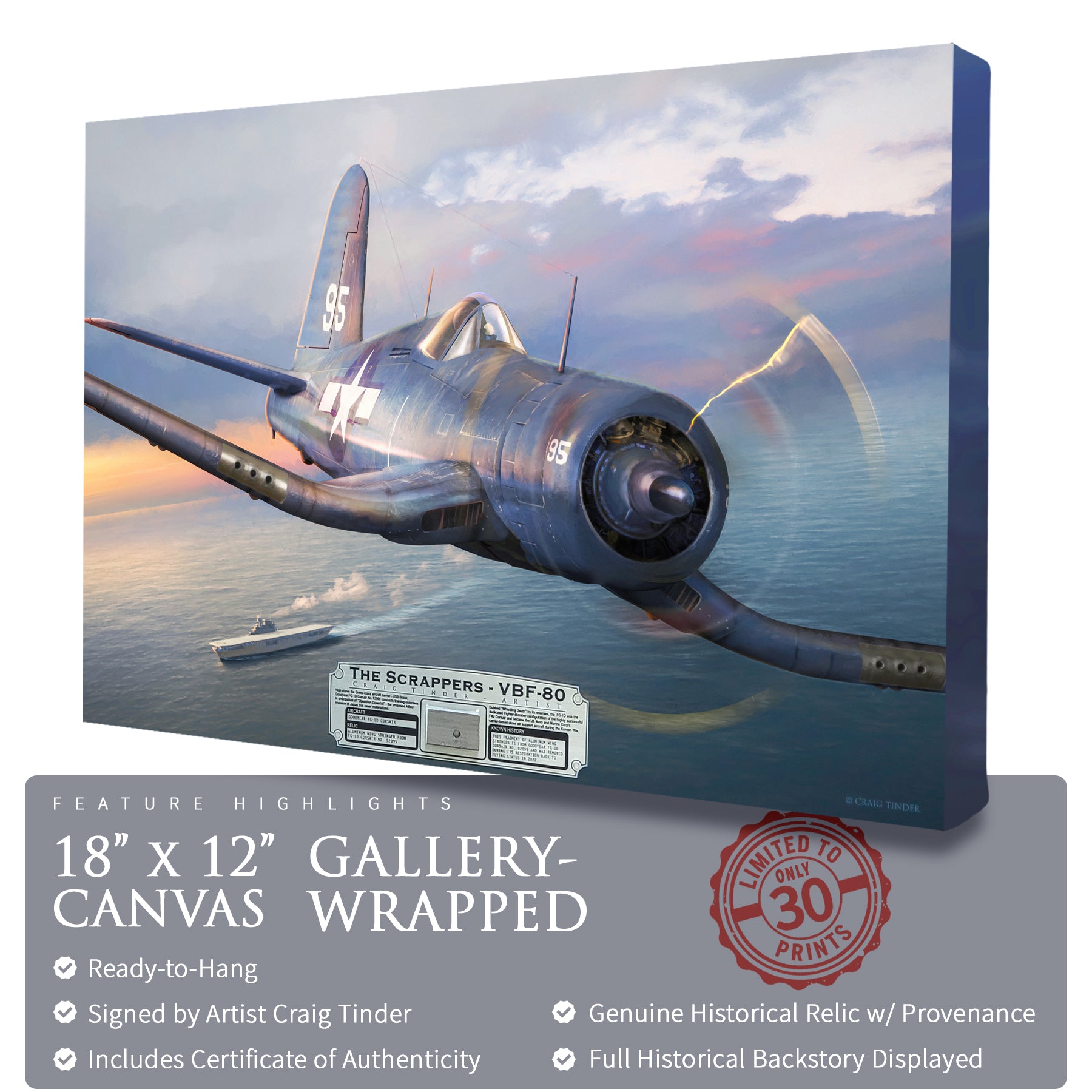 FG-1D Corsair - The Scrappers Canvas | INCLUDES: Wing Relic