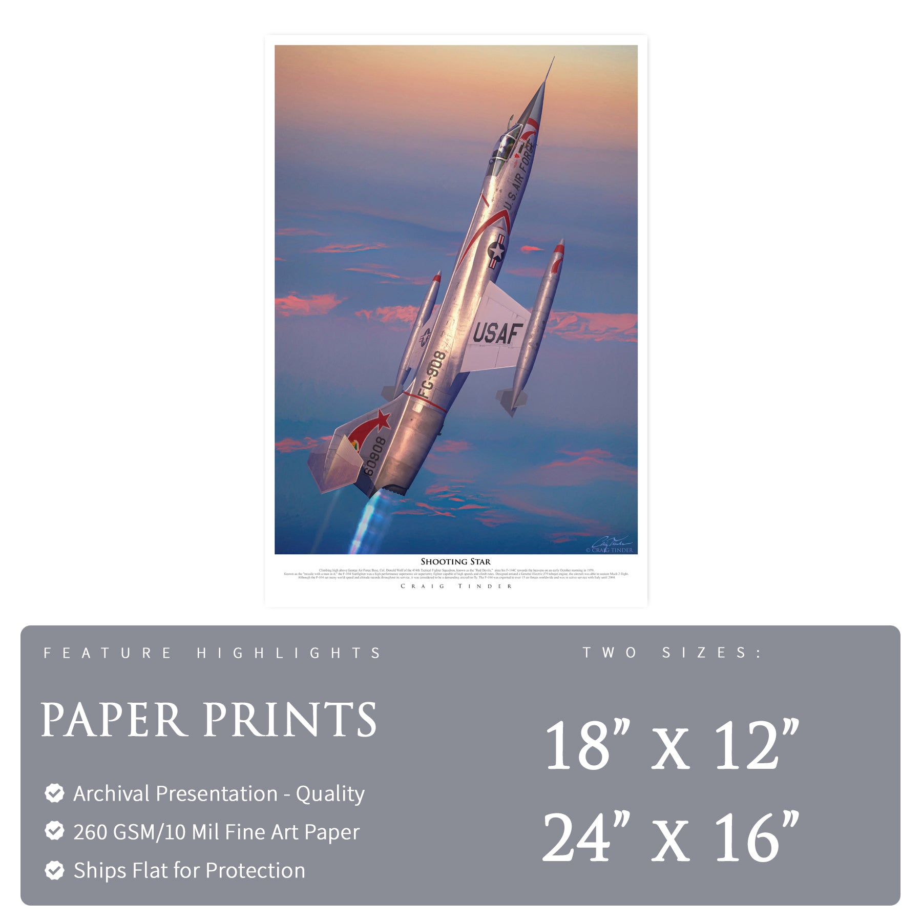 F-104 Starfighter - Shooting Star Canvas | INCLUDES: Map & Data Case Fragment