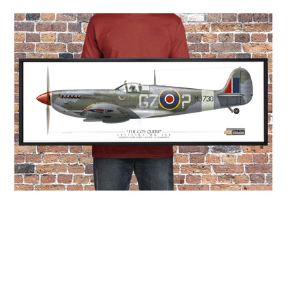 Spitfire Mk IXe - The CO's Query - Framed Canvas | INCLUDES: Wood Propeller Relic
