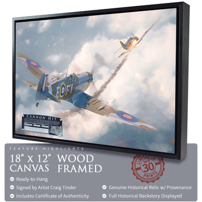 Spitfire - Cannon Hit Canvas | INCLUDES: Wing Panel Relic