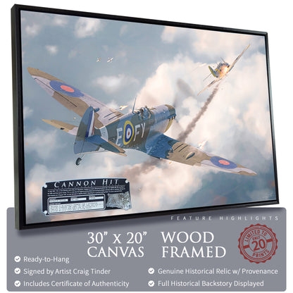Spitfire - Cannon Hit Canvas | INCLUDES: Wing Panel Relic