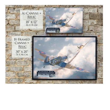 Spitfire - Cannon Hit Canvas | INCLUDES: Wing Panel Relic