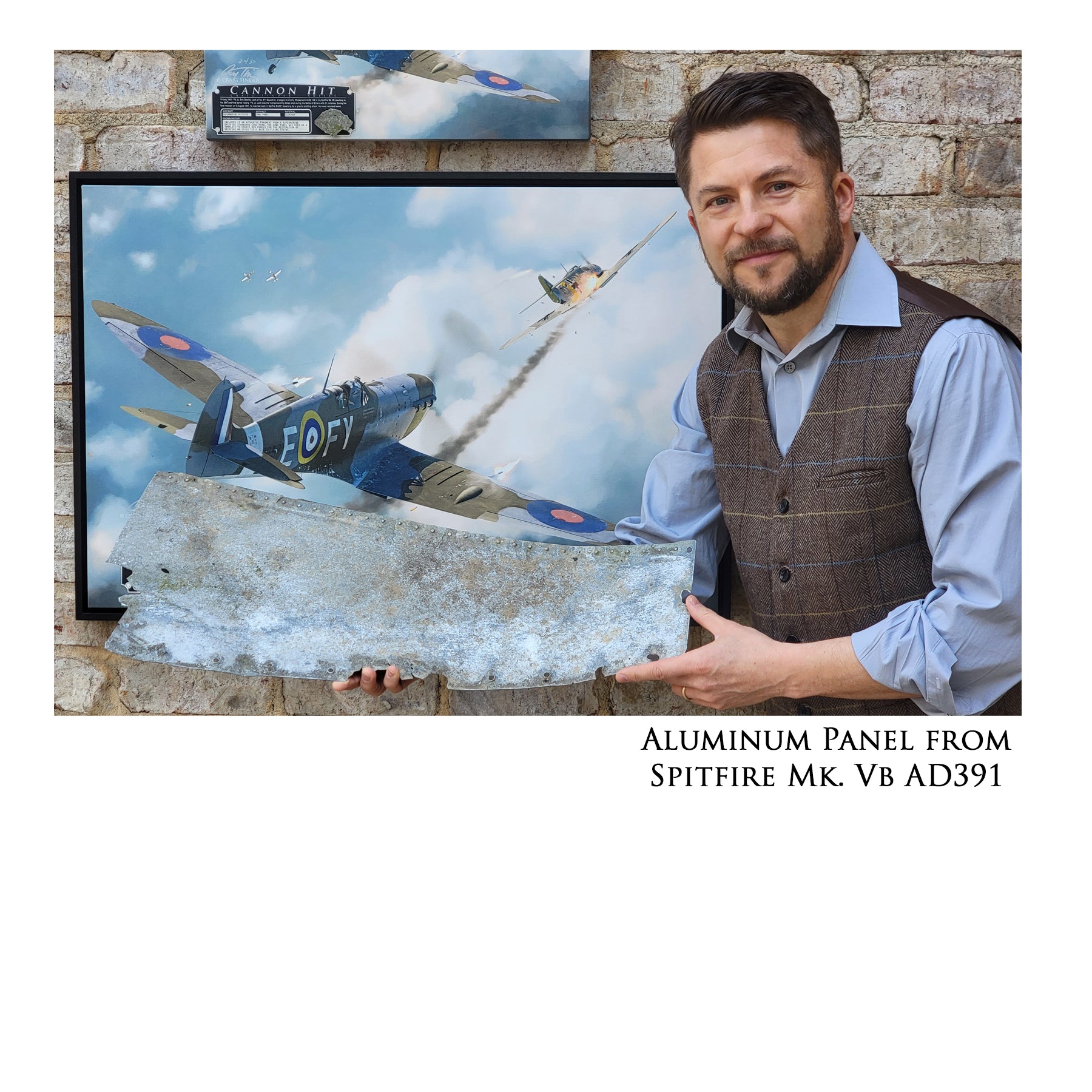 Spitfire - Cannon Hit Canvas | INCLUDES: Wing Panel Relic