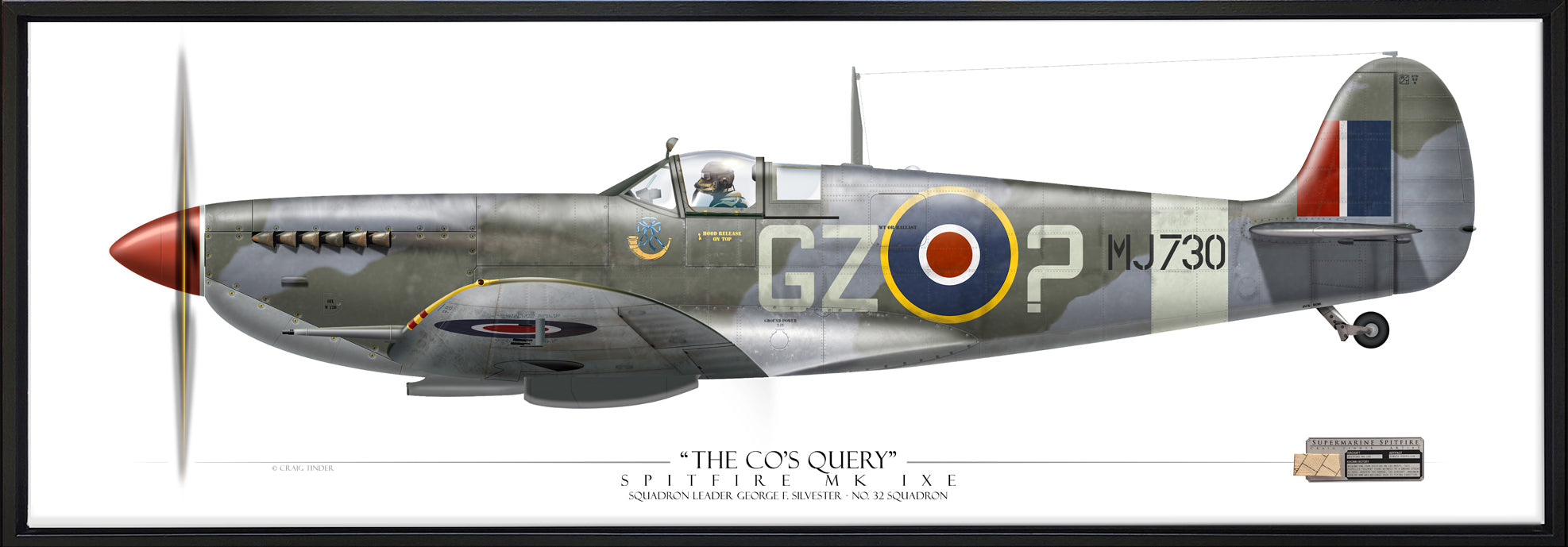 Spitfire Mk IXe - The CO's Query - Profile Canvas | INCLUDES: Propeller Piece