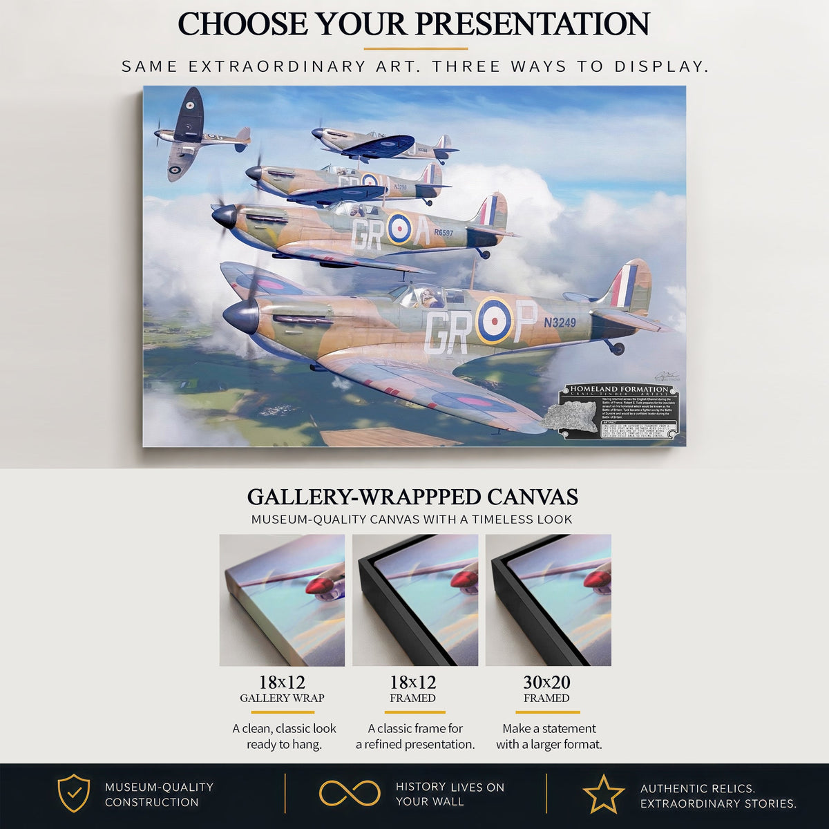 Gallery-wrapped canvas artwork