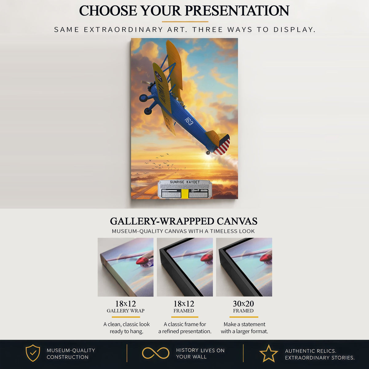 Gallery-wrapped canvas artwork