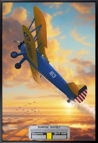 Sunrise Kaydet - Stearman Aircraft Canvas with Stearman Relic