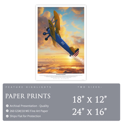 Stearman PT-13 - Sunrise Kaydet Canvas | INCLUDES: Aircraft Skin Fragment