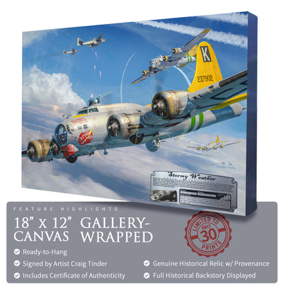 B-17 Flying Fortress - Stormy Weather Canvas | INCLUDES: Wing Skin Fragment