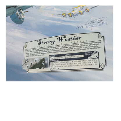 B-17 Flying Fortress - Stormy Weather Canvas | INCLUDES: Wing Skin Fragment