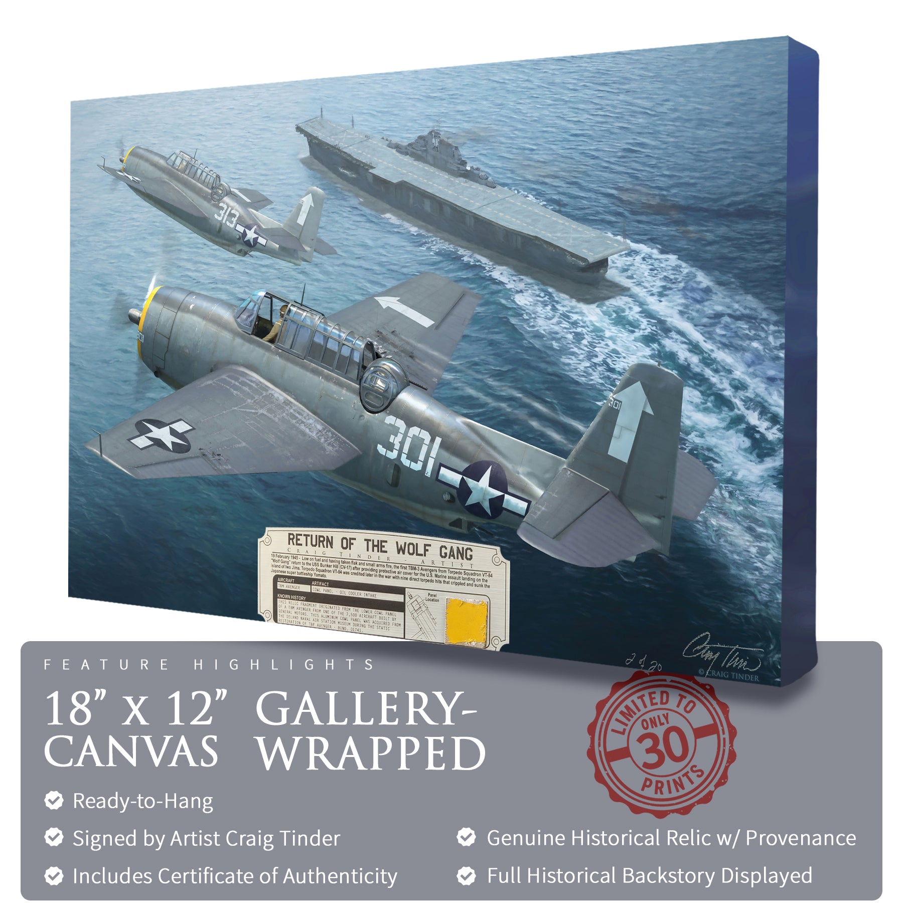 TBM Avenger - Return of the Wolf Gang Canvas | INCLUDES: Oil Cooler Intake Piece