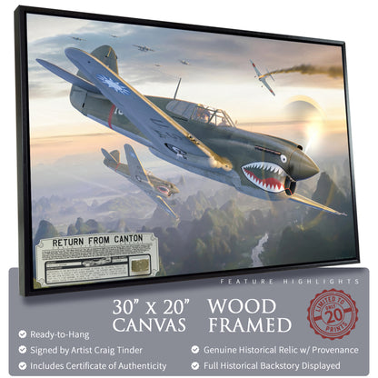 P-40 Warhawk - Return from Canton Canvas | INCLUDES: Skin Fragment