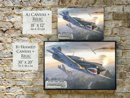 Return from Canton - P-40E Warhawk Canvas with P-40E Relic